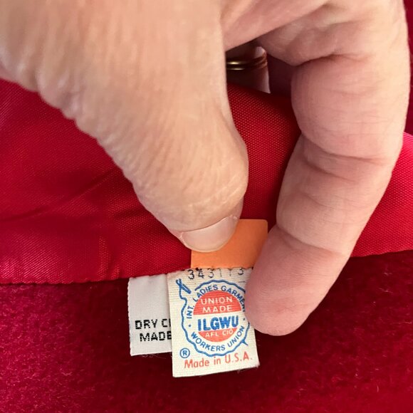 Vintage Burlington Wool Red Pea Coat Jacket Womens Size 18 Made in USA. - Picture 15 of 15